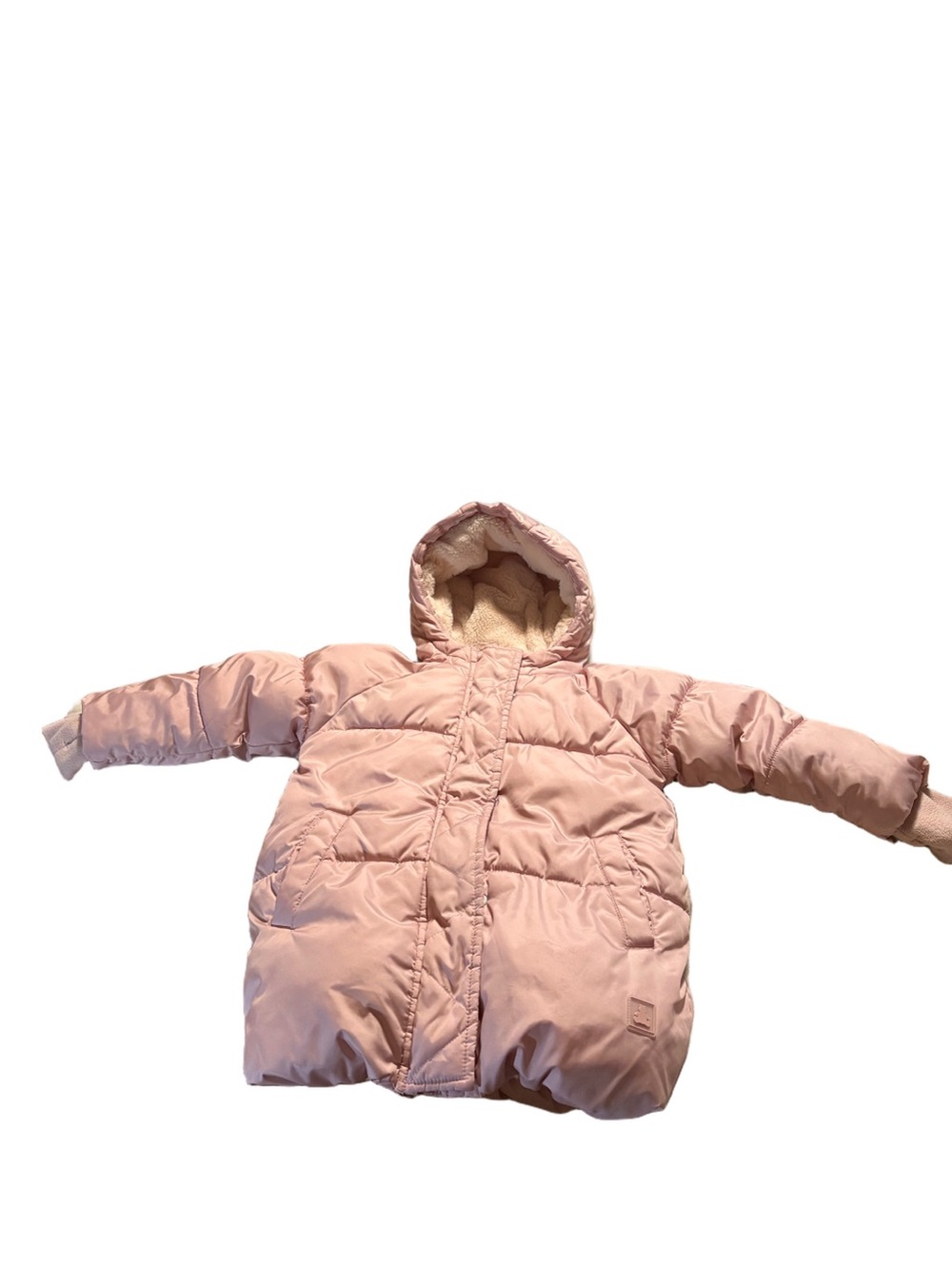 GAP Pink Sherpa Lined Winter Coat Size 3T